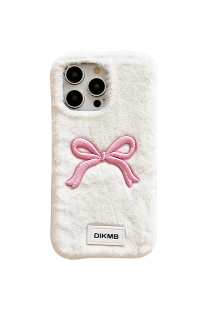 Sweet Ribbon Milky Fur iPhone Case