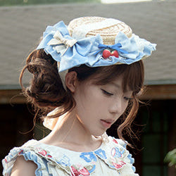Rabbit Berry Embroidery Print Dress + Bonnet + Hat