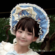 Rabbit Berry Embroidery Print Dress + Bonnet + Hat