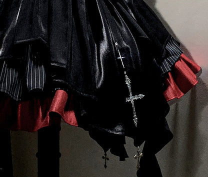 【12月3日予約締切】inverted spell contract ダークゴシックウィッチレッドドレスフルセット＋シャツ＋ベスト＋スカート