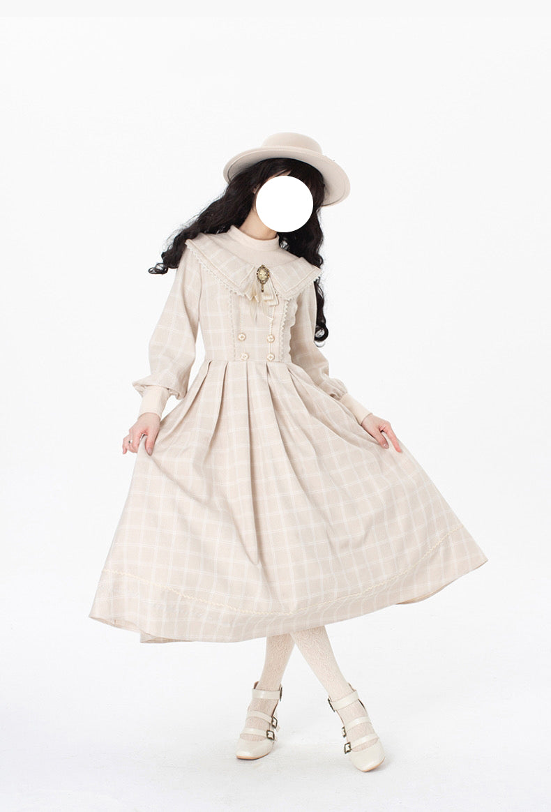 [Reservation product] Fontaine Brokrassical Elegant Check Layered Dress