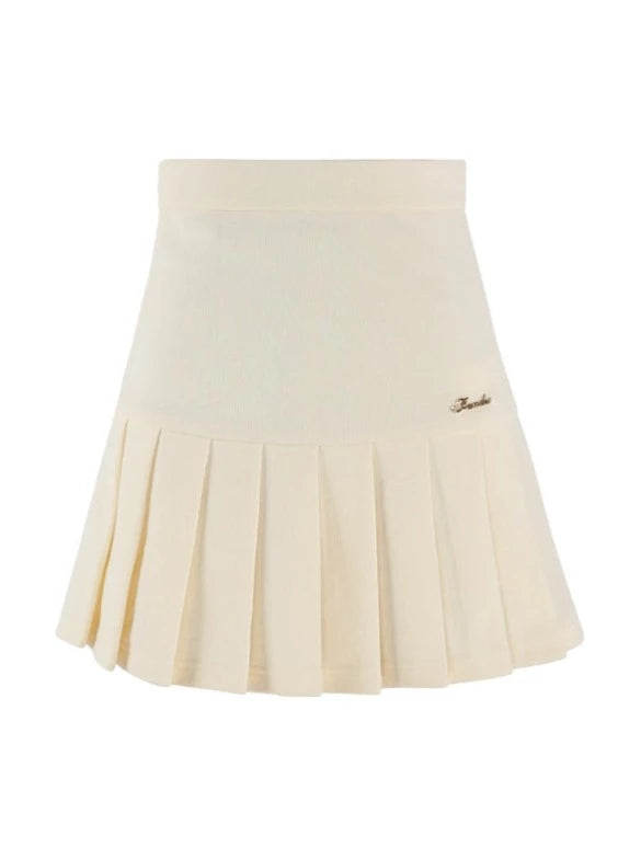 Hood Casual Short Top + Pleated Skirt