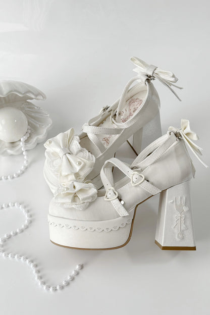 スイートフリルリボンロリータシューズ