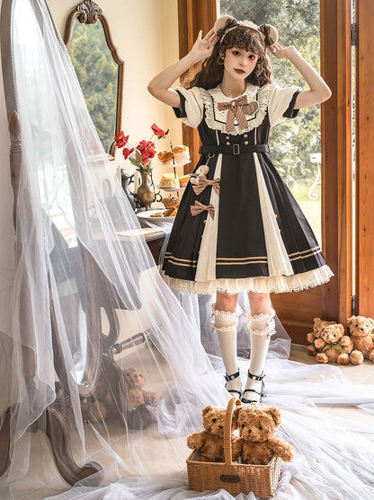 Schokolade mädchenhaftes Retro Lolita Kleid