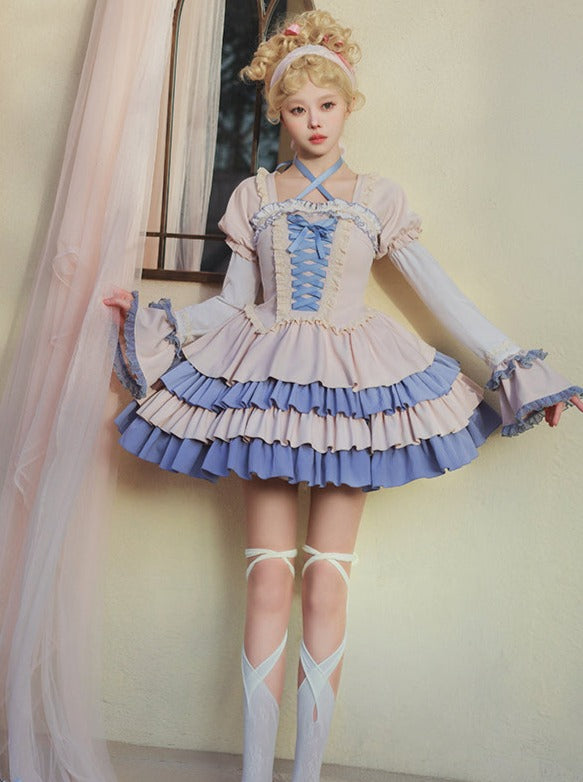 Candy Lace-up Lolita Dress + Ruffled Arms