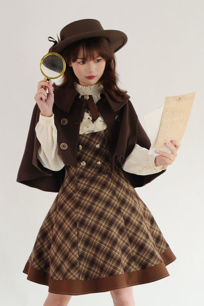 [Reservation Deadline February 3rd] Vintage Detective Series Lapel Cape + Suspender Dress + Ribbon Brooch