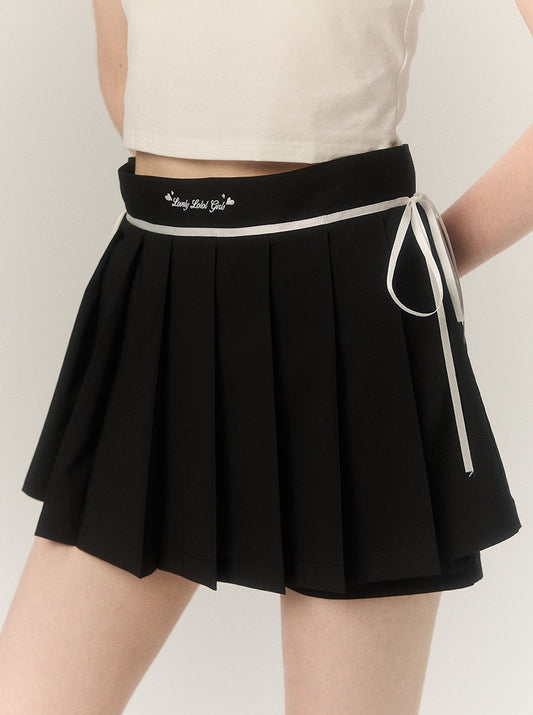 Retro College High Waist Slim Pleated Skirt