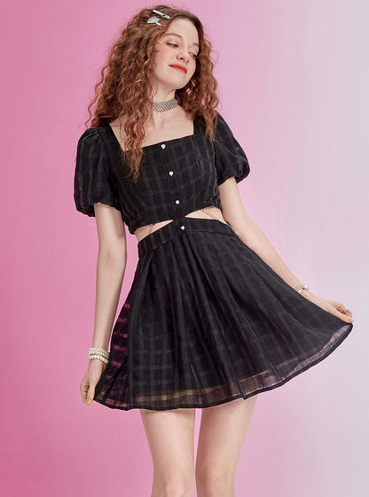 Puff Sleeve Waistless Tutu Dress