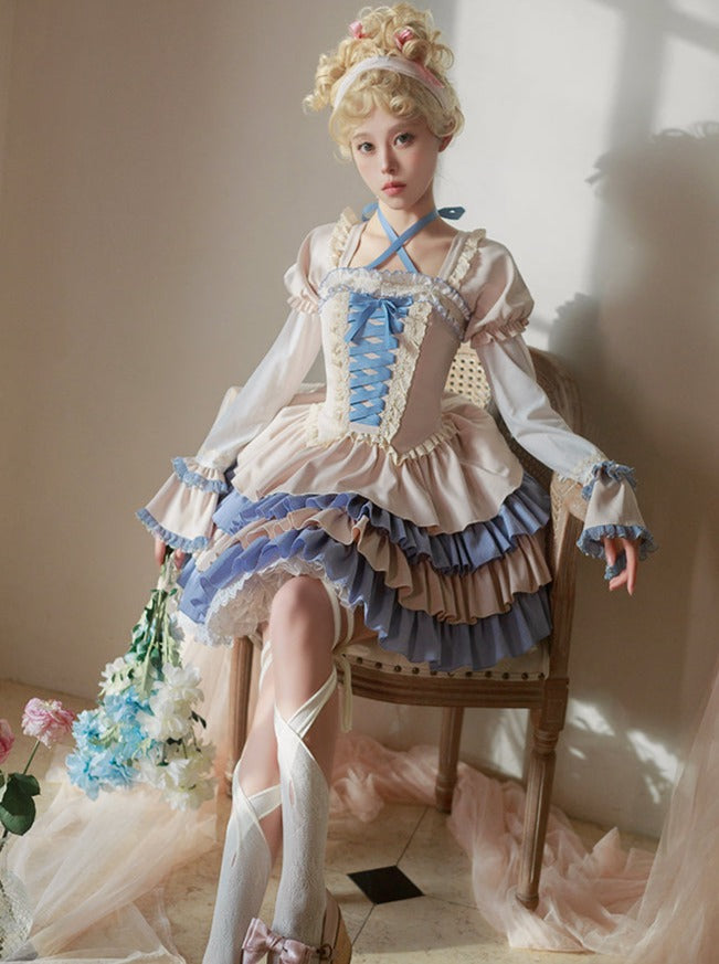 Candy Lace-up Lolita Dress + Ruffled Arms