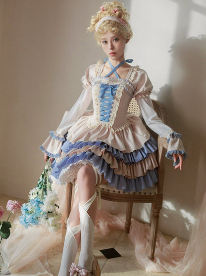 Candy Lace-up Lolita Dress + Ruffled Arms