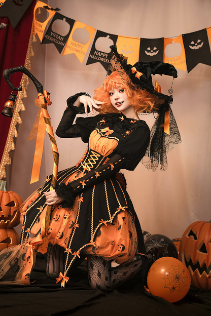 [Reservation deadline on September 28] Halloween Pumpkin Dark Sweet Dress Set