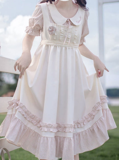 Sweet Country Girl Suspender Dress + Doll Shirt + Badge