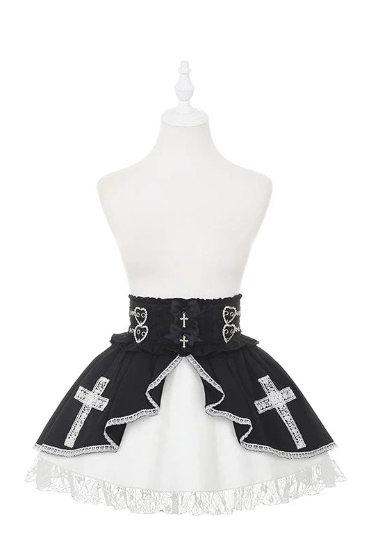 ケープスタイルシャツ+クロススカート+ハット