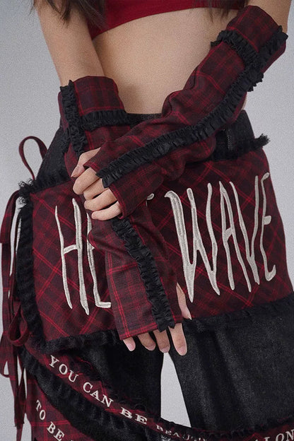 チェックブロックアームカバー