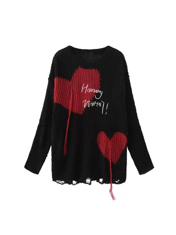 Black Contrast Loose Sunscreen Knit