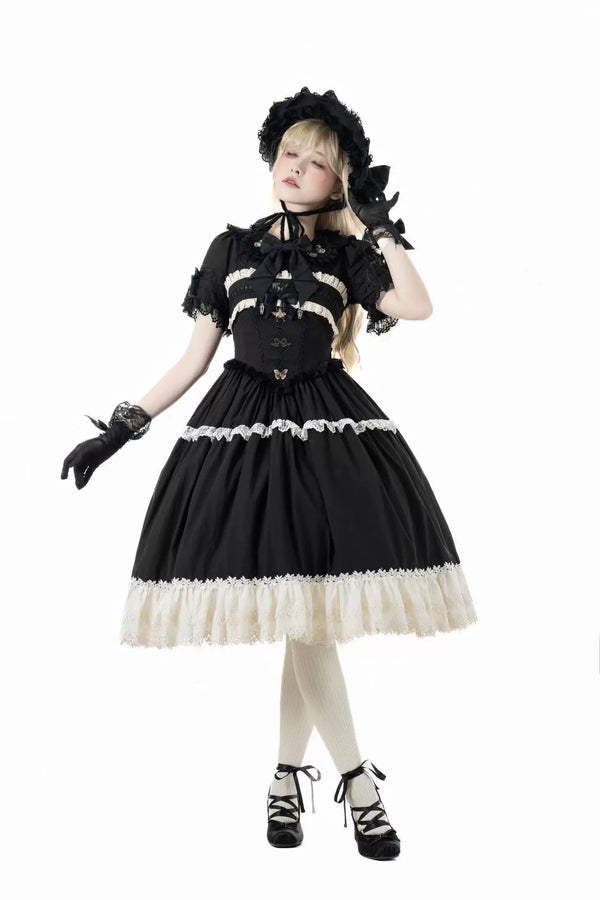 スペルコレクションルームステッチフェイクツーピースドレス