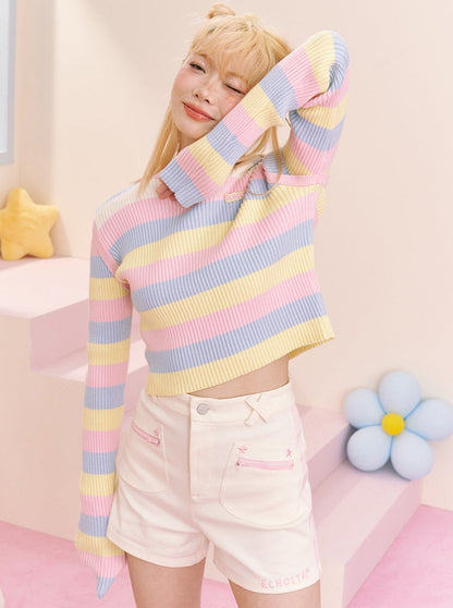 Colorful border retro tops