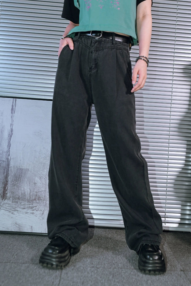 Straight leg wide leg pants