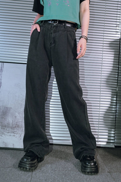 Straight leg wide leg pants