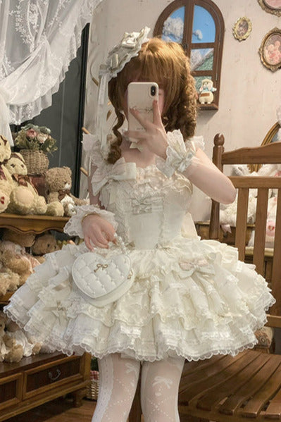 Tricolor dark gothic ribbon dress + accessories