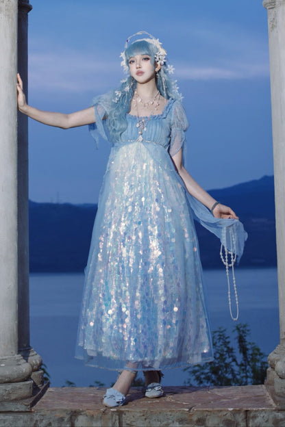 Mermaid Shining Blue Dress