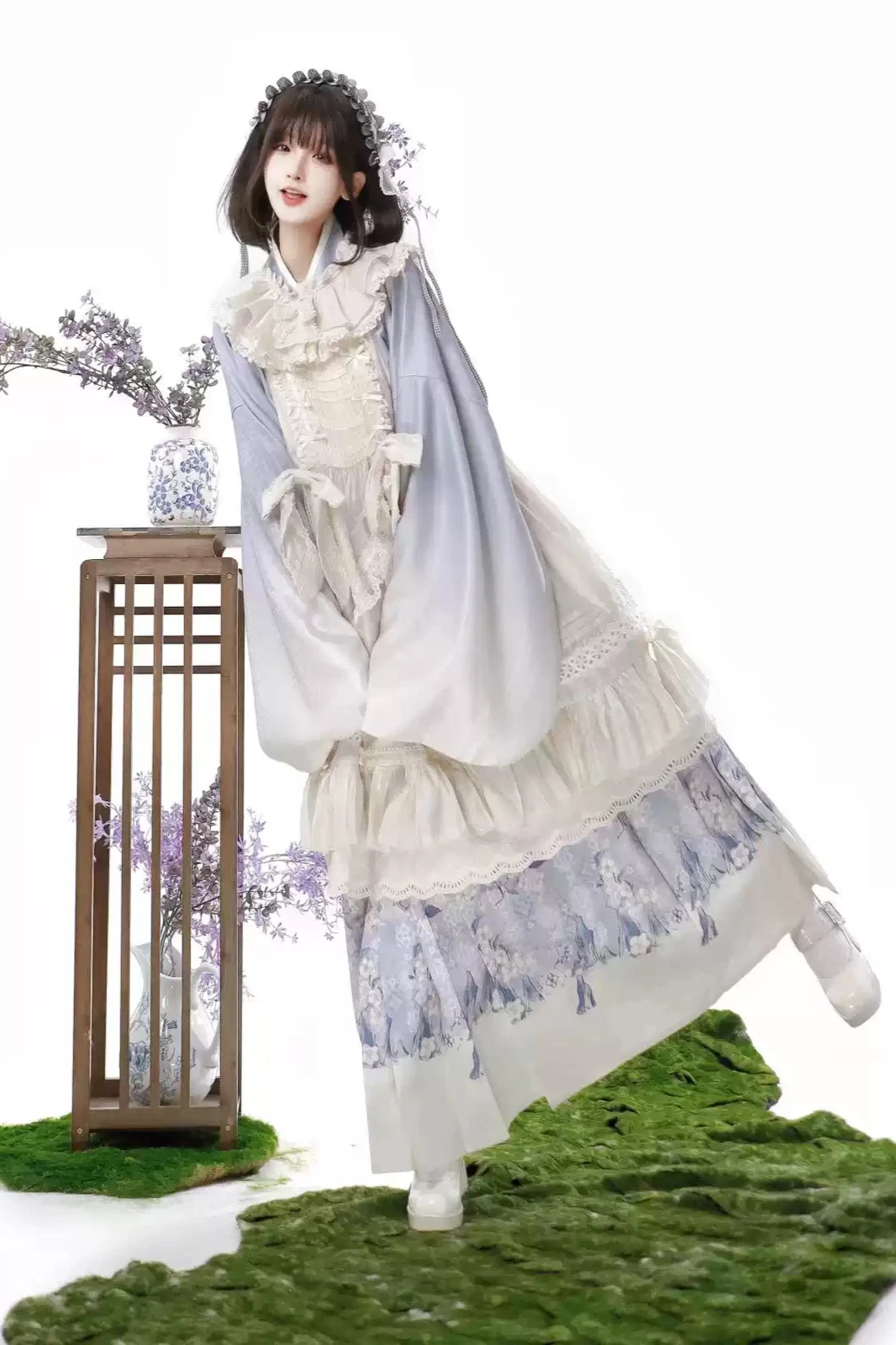 elegant maid dress Dwaogom French Maid Dress Pure Maid Uniform Suit Short Sleeve Neck Dress Halter Dresses For Women Elegant Side Slit Bodycon Dress Summer Dress For Women Chiffon Blouses Skirt