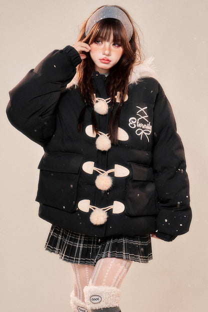 サシーシックンドフーディーコットンジャケット