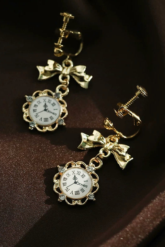 レトロクロックピアス・イヤリング