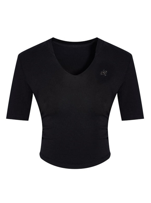 ハイウエストVネックガールトップス