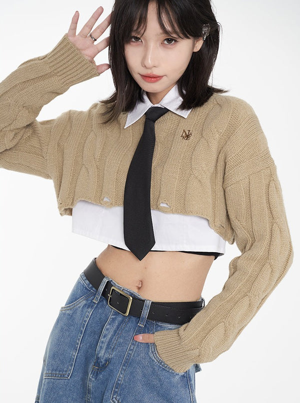 ショートツイストショートパターンセーター