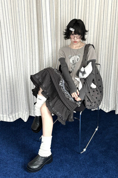 Angel Bear Top + Flare Skirt