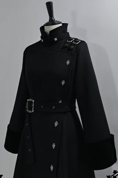 February 22nd reservation deadline] Black Dark High-End Stand-Up Collar Prince Coat