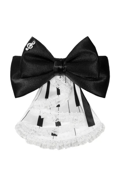 【10月22日予約締切】Polka Dot/Black Gothic Lolita Piano Key Series Accessories Piano Key Lace Bow Tie