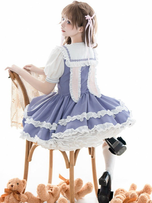 [Reservations] Side Lace-Up Big Bow Summer Girl Dress