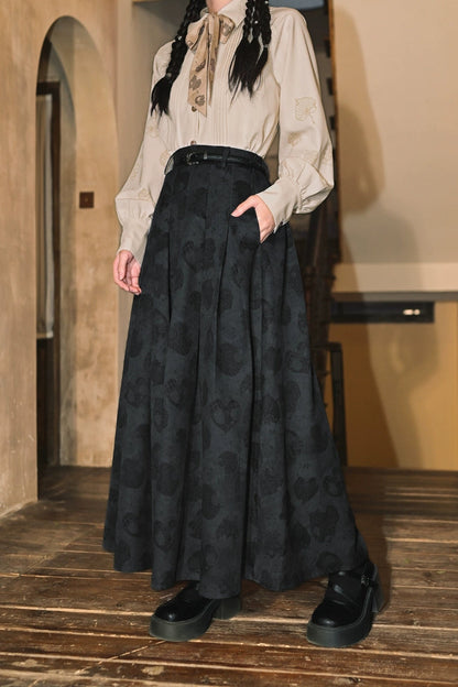 2 new products 81% off "Reincarnation" new Chinese printed I-pleated thickened slimming skirt women's 2025 autumn/winter