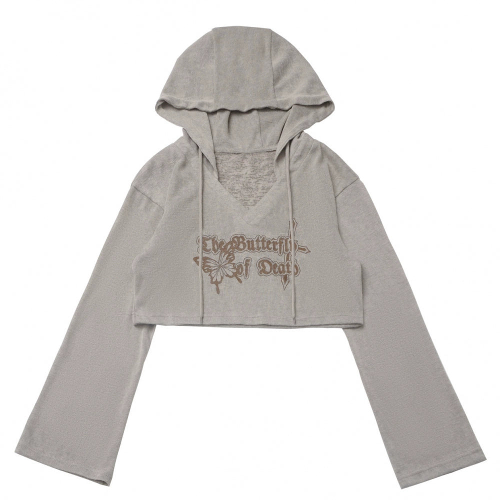 Y2K hooded short top + sleeveless shirt with tie + check culottes