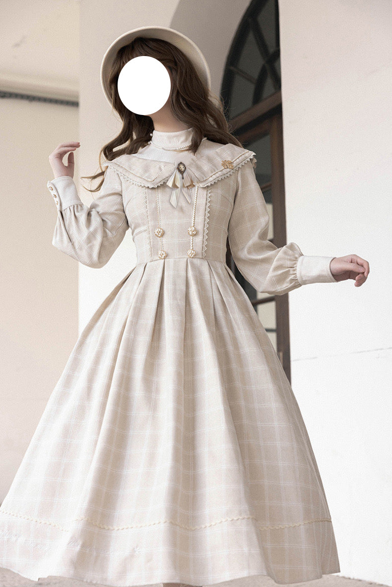 [Reservation product] Fontaine Brokrassical Elegant Check Layered Dress