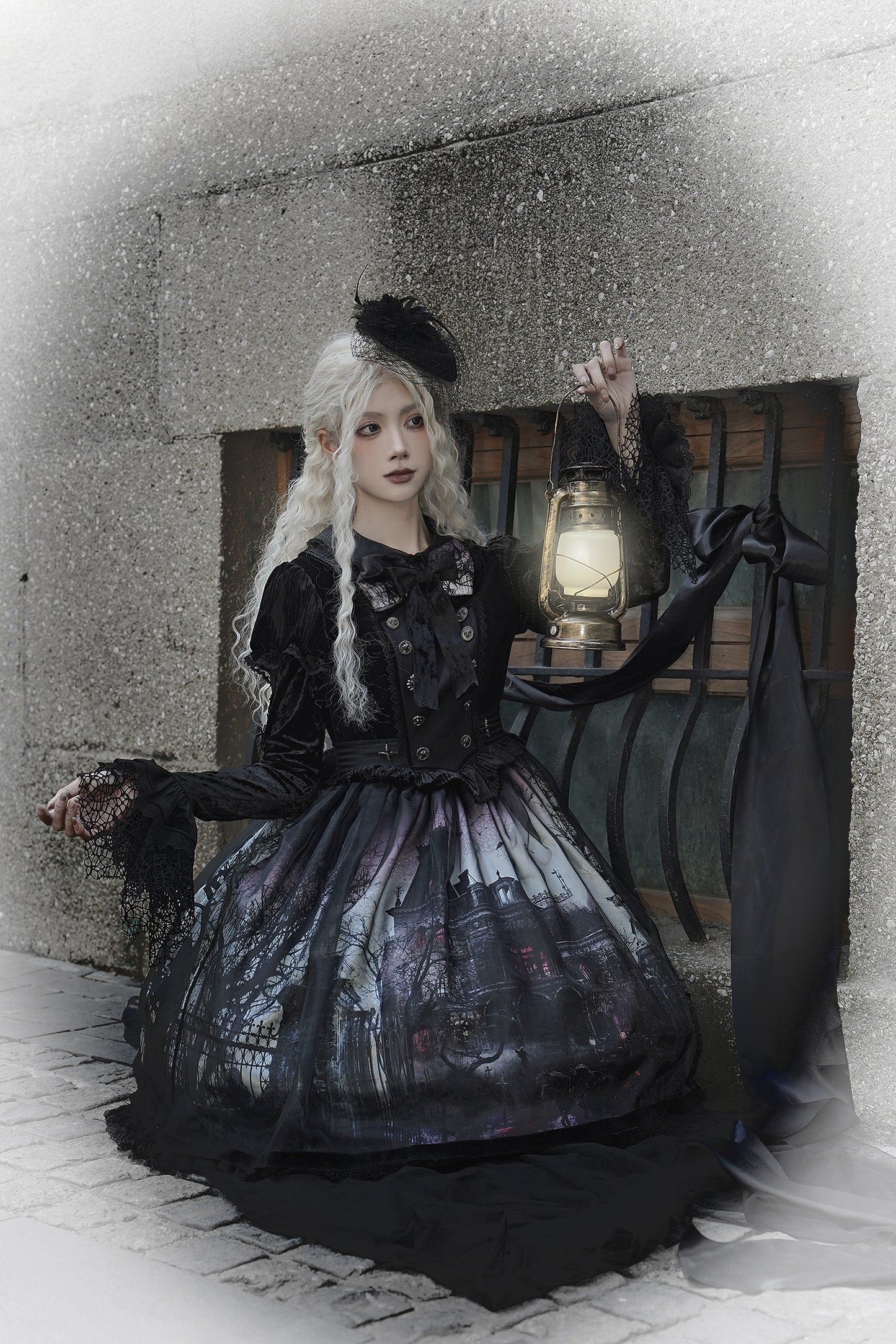 [Deadline for reservation: February 23rd] Horror House Spider Web Gothic Cape Dress