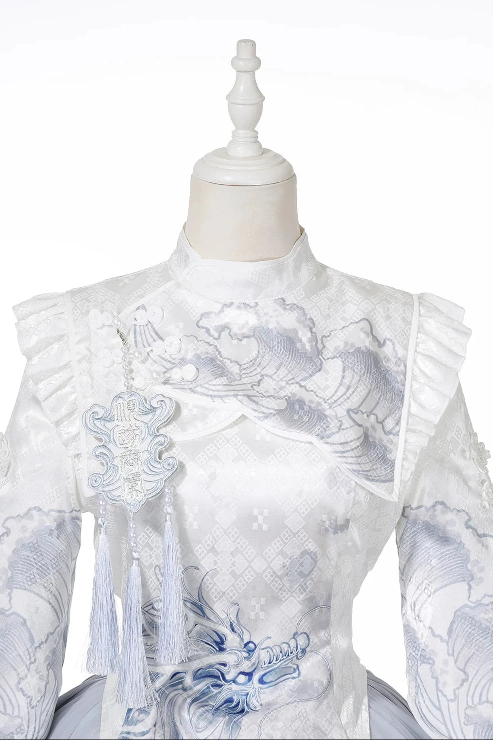 [Reservierungsschluss am 3. November] Neues asymmetrisches Panel-Kleidset im Chinese-Lolita-Stil mit Drachenmotiv und Quasten