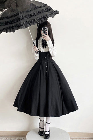 [Précommande jusqu'au 28 novembre] Sombre Night Poem Élégante chemise blanche foncée, robe, veste + Ensemble complet + Accessoires