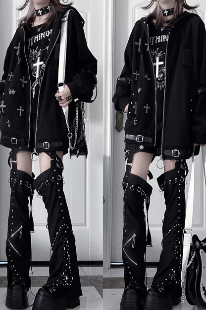 次文化暗黑十字架連帽衫