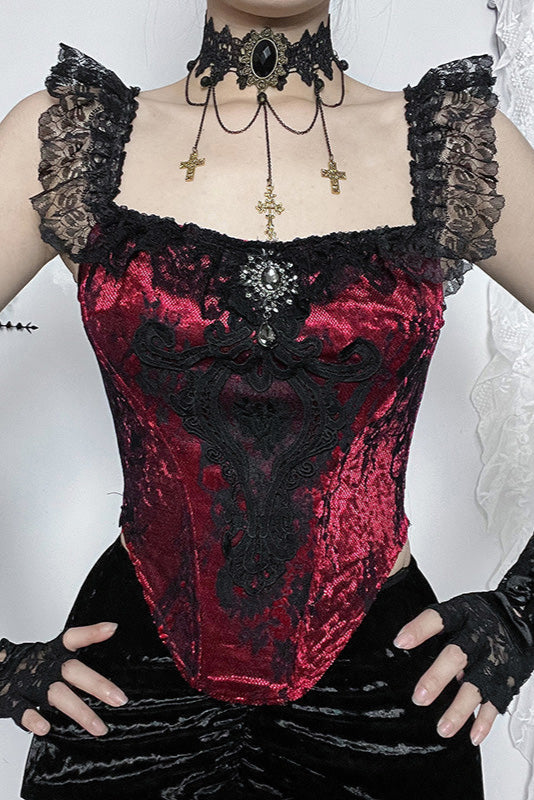 Velvet Bat Gown Girls Top + Gothic Skirt