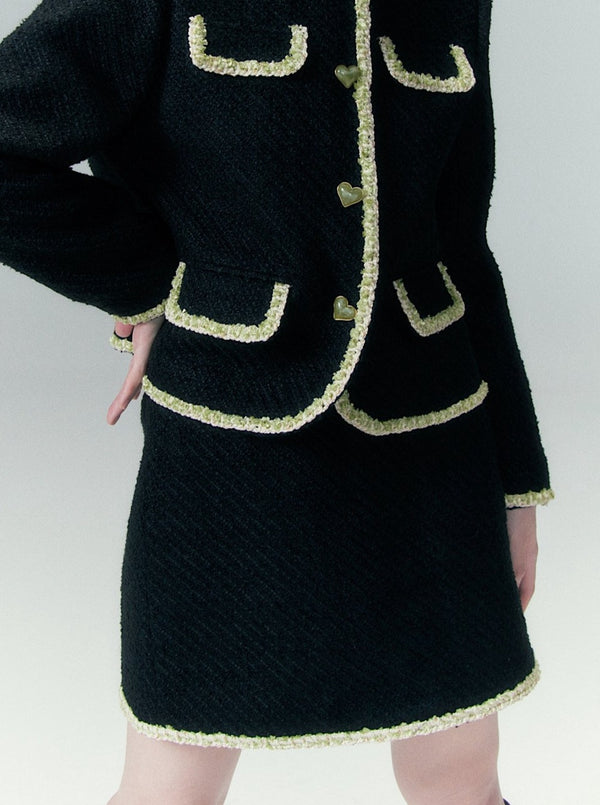 Girly short jacket + tight skirt