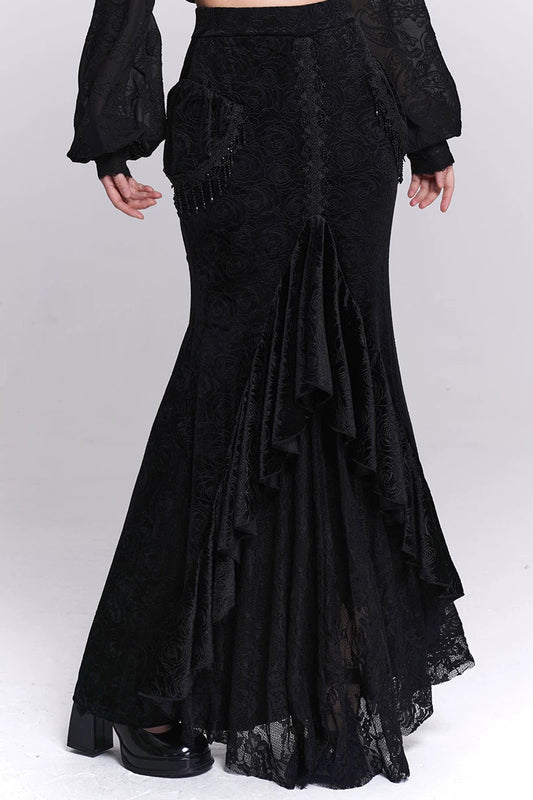 Black Velvet Mermaid Skirt