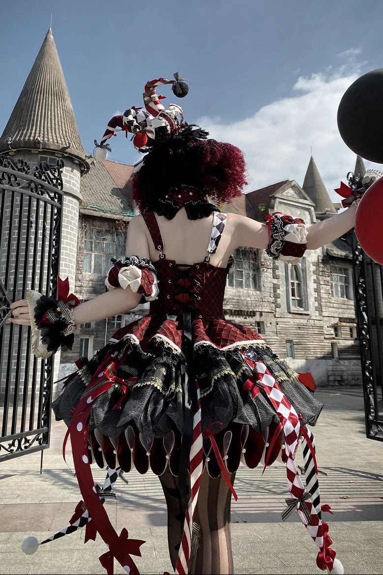 【12月26日予約締切】サーカスクイーンブラックアンドレッドロリータピエロドレス＋フルセットA/B