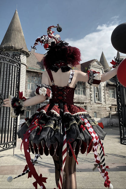 【12月26日予約締切】サーカスクイーンブラックアンドレッドロリータピエロドレス＋フルセットA/B