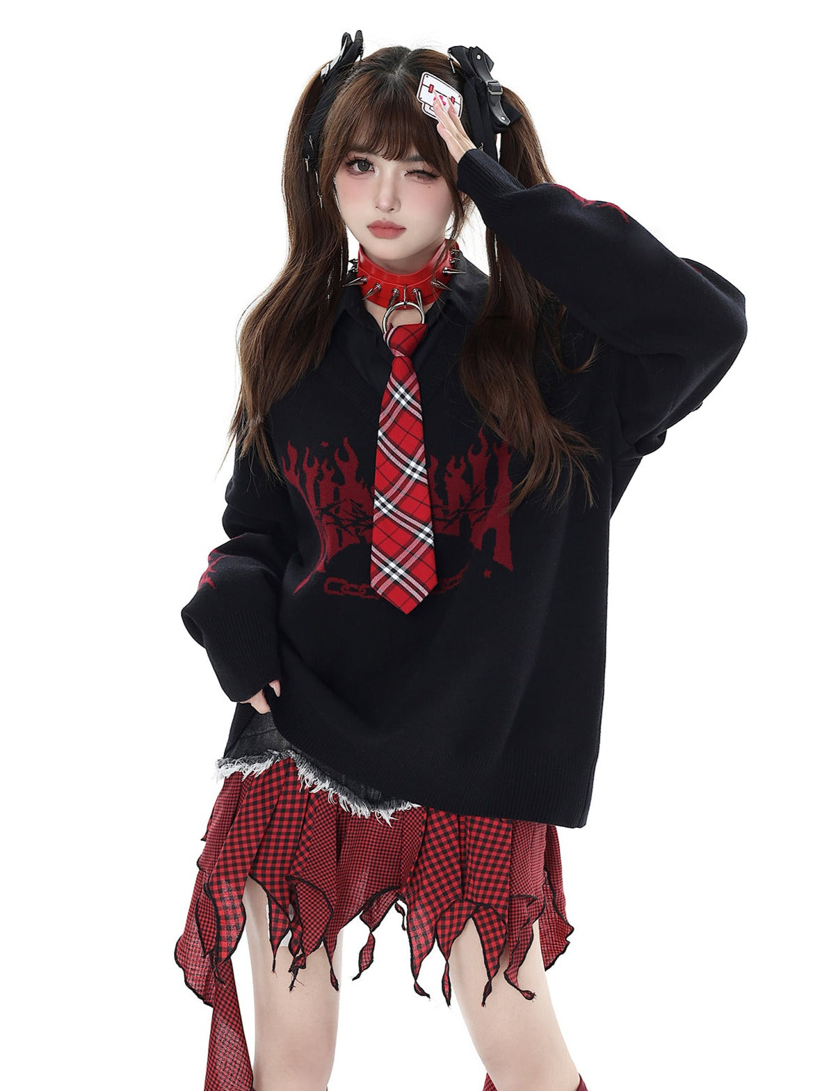 Crazy Girl Loose Subculture Overknit