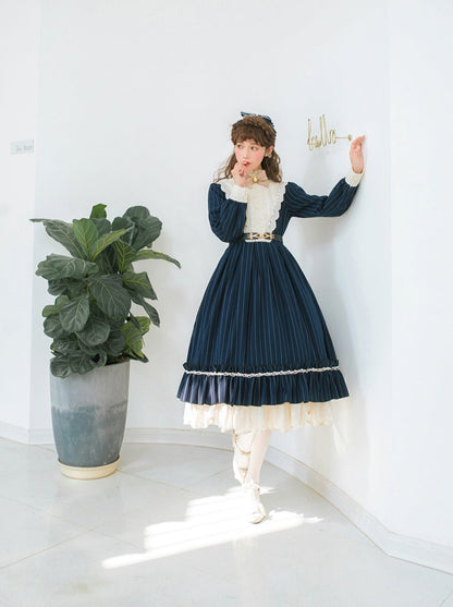 Classical Stripe Volume Lolita Dress [Reserved Product]