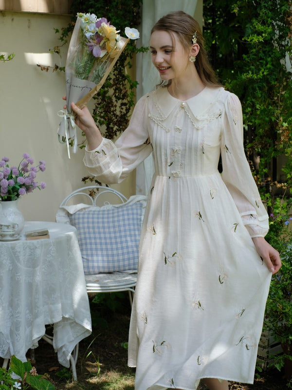 フレンチジェントルスタイルベビーフラワーワンピース