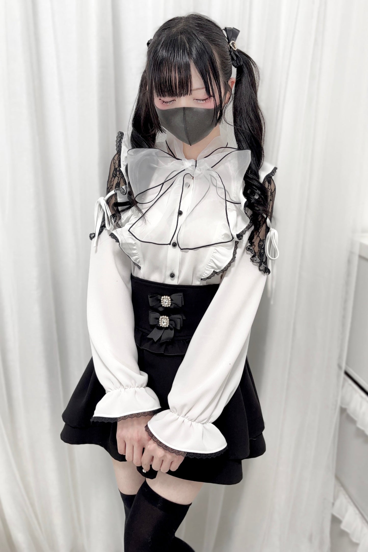 Chemisier Dark Kawaii à grand nœud